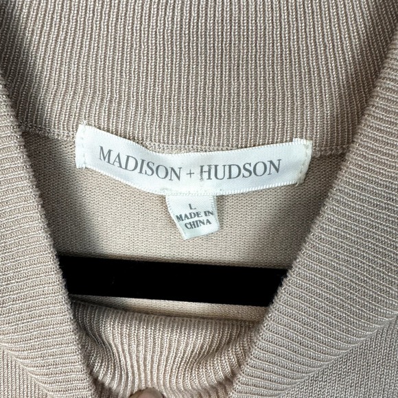 Madison & Hudson Pullover Knit with Patterned Sheer Sleeves Pale Pink Size L - Picture 5 of 5